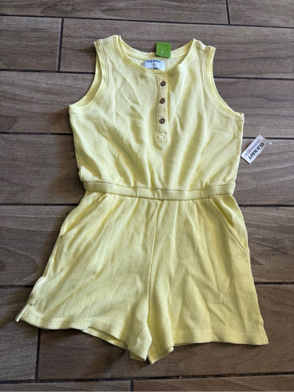 Girls Old Navy Sunny Yellow Ribbed Tank Romper